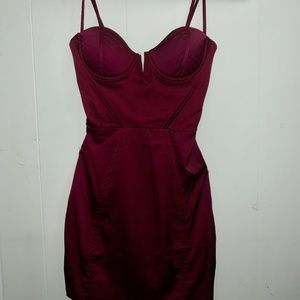 Oh Polly US Size 0 Maroon Bodycon Dress